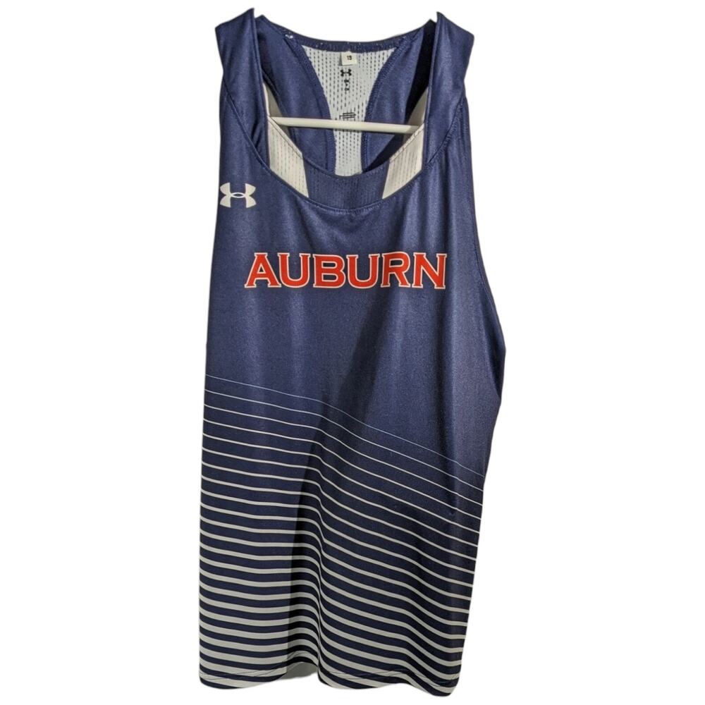 Auburn Tigers Track Tank Top Running Singlet Womens Sz Small Blue Under Armour